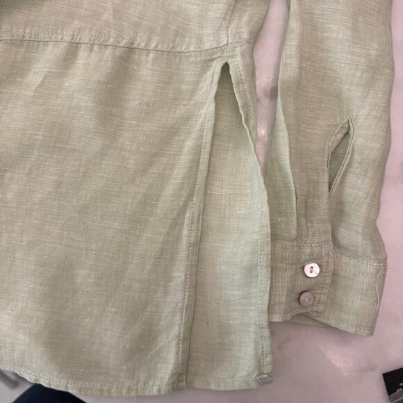 Tahari Essentials Linen Button Down Shirt Tunic Top Women’s Small Long Sleeve - Picture 7 of 8